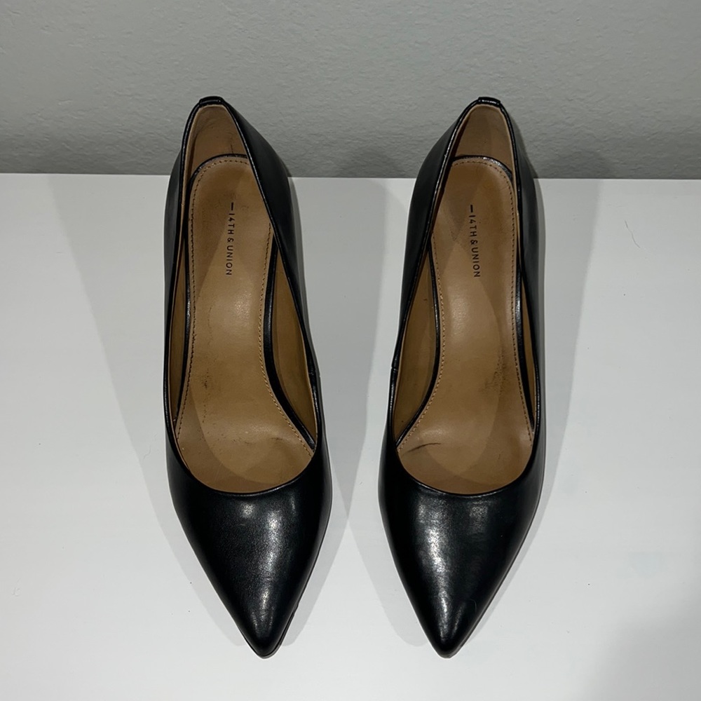 Black 14th And Union Pointed Toe Heels - image 1
